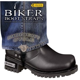 Biker Boot Straps 6" Midnight Cycle Biker Boot Straps