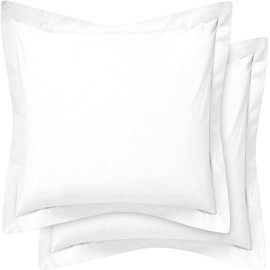 100% Egyptian Cotton Euro Pillow Shams Set of 2 by CharlottelyHues 1000 Thread Count European Square Pillow Covers - Hotel Quality, Natural, Soft Bed Cushion Shams - (Euro 24''x24'', White)