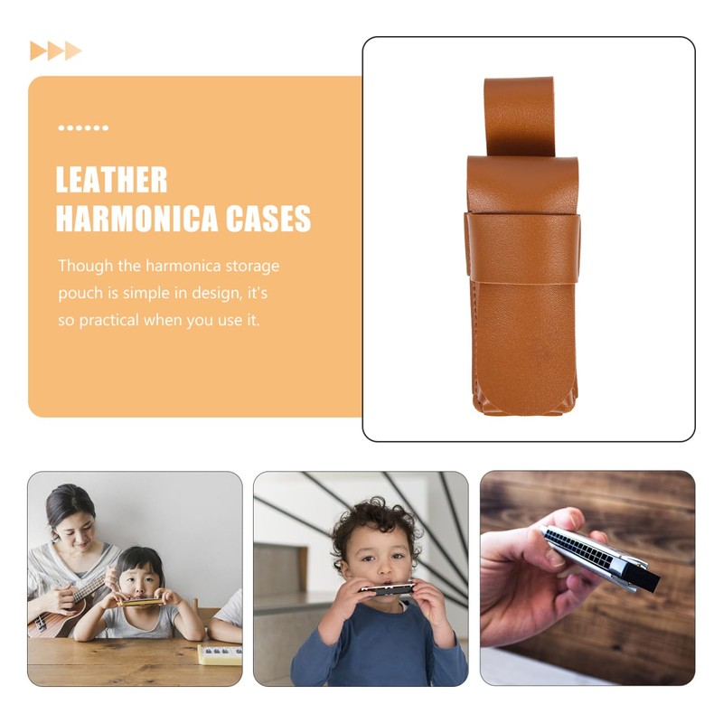 Alasum Harmonica Leather Case, Harmonica Storage Holder, Harmonica Storage Bag,