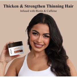 Alfheim Coffee+ Thickening Hair Mask | Biotin & Caffeine for Fine & Thinning Hair | Deep Conditioning & Strengthening Treatment | Moisturizes, Repairs & Adds Volume | Sulfate-Free & Color-Safe 8.45 oz
