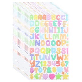 0.5 Inch Small Vinyl Letter Number Stickers Kits, 1350 Pieces Alphabet Number Stickers for Sign, Decor, Scrap Booking, Crafts and Gift Decoration, Multicolour
