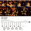 Quntis 138LEDs 12 Star Curtain Lights, Connectable 6.5ft Christmas Curtain