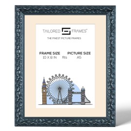 Tailored Frames Vienna Black 10" X 8" Frame for A5 Picture | Rustic Style Vintage Single Picture Frame | Table Top & Wall Hanging Type | Photo Frame with White Mount