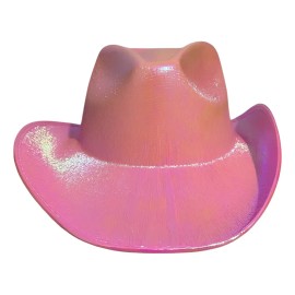 Sombrero Vaquero Rosa Neón Tornasol Texano Fiesta H /#~