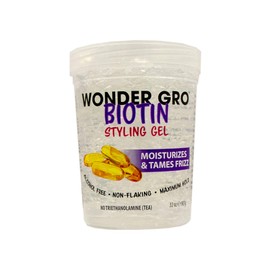 Wonder Gro Biotin Hair Styling Gel, 32 fl oz - Non-Flaking, Alcohol-Free