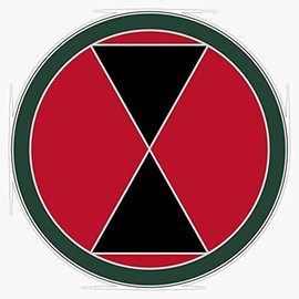HOF Trading 7Th Infantry Division Patch Vinyl Sticker Waterproof Decal Laptop Wall Window Bumper Sticker 5"