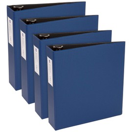 Avery Economy 3 Ring Binders, 3" Round Rings, 460-Sheet Capacity, Blue, 4 Pack (17703)