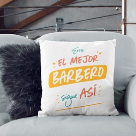 Mugffins Cojín 40x40 cm para Barber Hombre Relleno Incluído - En Spanisch - Eres EL Mejor sigue así! - 11 oz / 330 ml - Regalo original y divertido