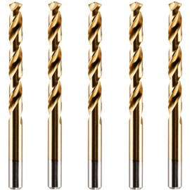Box Of 5 x 12.5mm HSS M2 Fully Ground Jobber Drill Bit Tin Titanium Nitride Coated DIN338 Standard (12.5mm x 151mm)