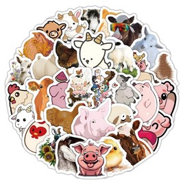 Tiere Aufkleber 50 Stücke Niedlich Deko für Auto Laptop Skateboard Fahrrad Moped Motorrad Fahrrad Computer,Geeignet für Erwachsene Kinder Farm Animal ästhetisch Sticker Set