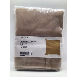 Ikea Set of 2 -Ikea SANELA Pillow Cushion Cover 20" x 20" Soft Velvet Light Brown NEW