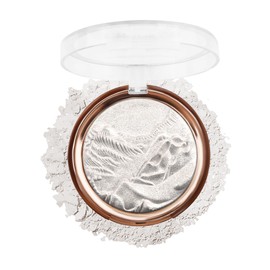 Baked Highlighter Blush Palette-Pearl White Silver Face Highlighter Makeup,Sheer Shimmer Glitter Diamond Highlighter Palette for Face Body Cheek,Christmas Makeup Gift for Women,0.38 Oz-Pearl Glow