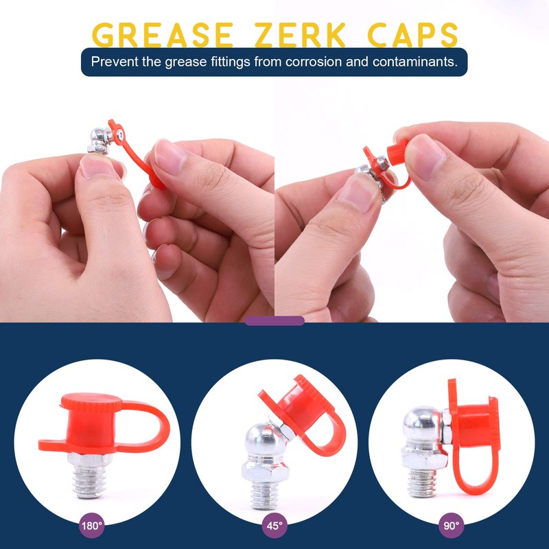 181Pcs SAE Hydraulic Grease Fittings Standard with Plastic Grease Fitting