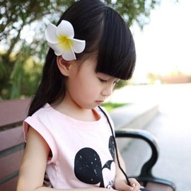 FRCOLOR 6Pcs Hawaii Plumeria Hair Clips Boho Foam Flower Plumeria Hairpin Frangipane Hair Clips Tropical Hair Barrette for Beach Wedding Party(Random color)