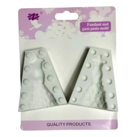 Movasa Molde Vestido Novia Fondant Decoración Repostería Pastel 3d