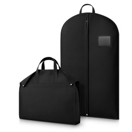 CNMTCCO Premium Garment Bag, Black, Short, Pack of 2, 100 x 60 cm, High-Quality Garment Cover, Optimised Material Thickness of 120 GSM for Dresses, Jackets, Shirts, Evening Dresses, Storage and