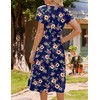 HOTOUCH Women's Summer Casual Short Sleeve Aline Midi Dress Floral
