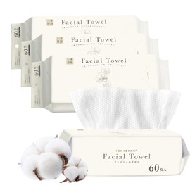 [For Sensitive Skin/ 100% Cotton Material] Cleansing Towel, Disposable Towel, Face Towel, Disposable Facial Towel, Face Paper, For Rough Skin, Travel, Thick Towel, For Both Wet and Dry Use, Makeup
