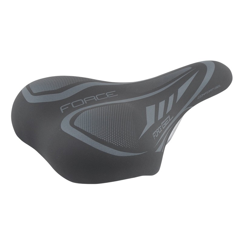 Force 80376 Bicycle Saddle Comfort Saddle with GEL Black 10.8