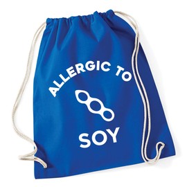 Hippowarehouse Allergic to soy Drawstring Cotton School Gym Bag 37cm x 46cm, 12 litres