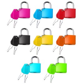 8 Pcs Luggage Locks with Keys, Locker Lock Small Luggage Padlocks, Suitcase Locks Metal Keyed Padlock for School Gym