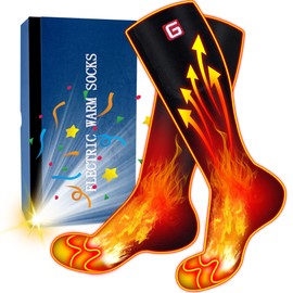 Autocastle Heated Socks for Men Women Rechargeable Battery Socks Electric Socks for Chilly Feet Winter Warm Thermal Socks Washable Unisex Foot Warmer for Hunting Skiing Motor Cycling (Black M)