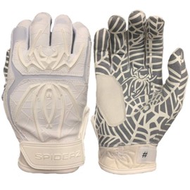 Spiderz Youth Hybrid Batting Gloves Pair-YL-White/White