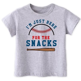 hrcfbk Toddler Kids Little Boys Girls I'm Just Here for The Snacks T-Shirt Baseball Lover Shirt（3T,Baseball