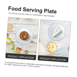 KICHOUSE 4pcs Enamel Plate Fruits Storage Plates Camping Outdoor Dish Enamelware Bread Plate Dinner Plate Enamel Food Dishes Sushi Sashimi Tray Appetizer Serving Nostalgia White Bracket