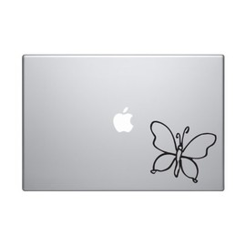 Love Doodle Art #4 - Butterfly - Valentine Affection - 5 inch Black Vinyl Decal Sticker for Cars, Laptops, and Windows – Durable, Weatherproof, Easy to Apply