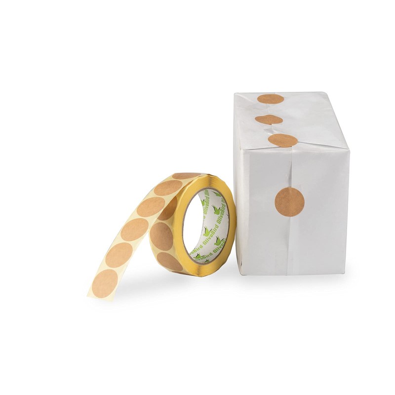 OliveBird 500 Kraft Stickers Round Labels 40 mm / 4