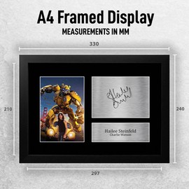 HWC Trading FR A4 Hailee Steinfeld Bumblebee Gifts Printed Signed Autograph Picture for Movie Memorabilia Fans - A4 Framed