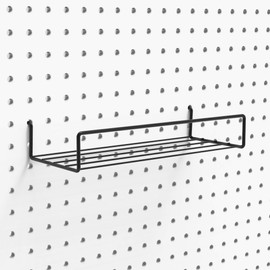 MENEONE Pegboard Shelves, Peg Board Hooks, for Organizing Various Tools, 4 Packs, Black