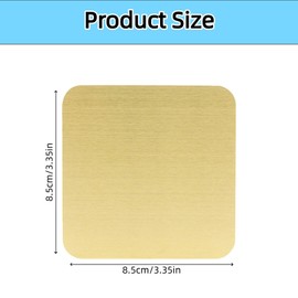 hhfvvda 4 PCS Luxury 8.5cm (3.35 Inch) Square Stainless Steel Coasters – Gold & Silver Finish, Non-Slip EVA Base, Elegant Barware for Home, Office & Coffee Table