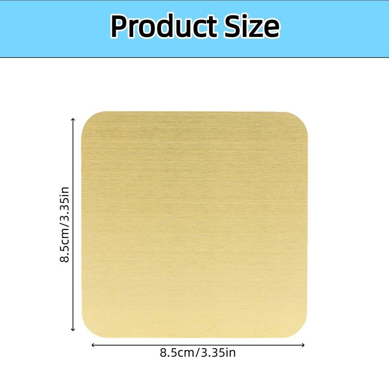 hhfvvda 4 PCS Luxury 8.5cm (3.35 Inch) Square Stainless Steel