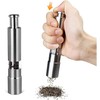 Stainless Steel Glass Body Salt and Pepper Grinder, Thumb press