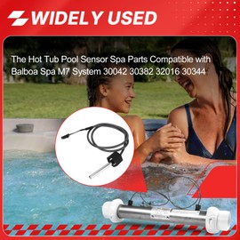 2 Pack Hot Tub Sensor Compatible with Balboa Spa Heater M7 System 30344 30042 30382, 24" Temp/Hi-Limit, 1/4" Dia Dual Purpose Sensor Hot Tub Heater OE# 53605, 32016, 9711-101 etc
