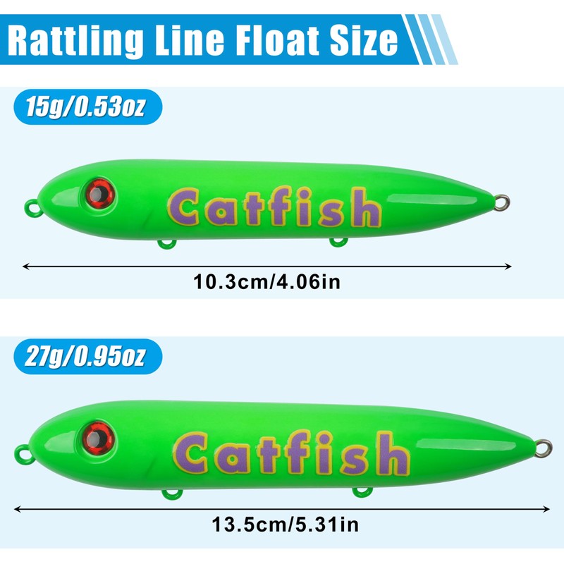 FUSIGO Catfish Rattling Line Float Lure Demon Dragon Catfish Floats