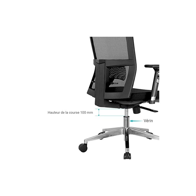 Waytex 78156 Gas Lift Chair Metal Chrome Silver 5 x
