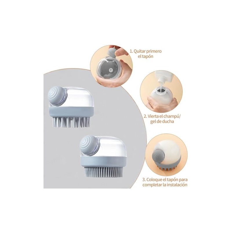 Georgex Cepillo Corporal Silicona Pcs Baño Lavar Cabello Bañarse Diluir