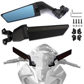 XINGWU Motorcycle Mirrors Adjustable Rearview Mirrors Wind Wing Mirror CNC for NINJA 400 650 ZX6R ZX10R CBR250R 650R 1000R GSXR600 Ninja Honda Suzuki Yamaha Side Mirrors