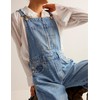 Qazel Vorrlon Denim Overalls for Women Barrel Wide Leg Bib