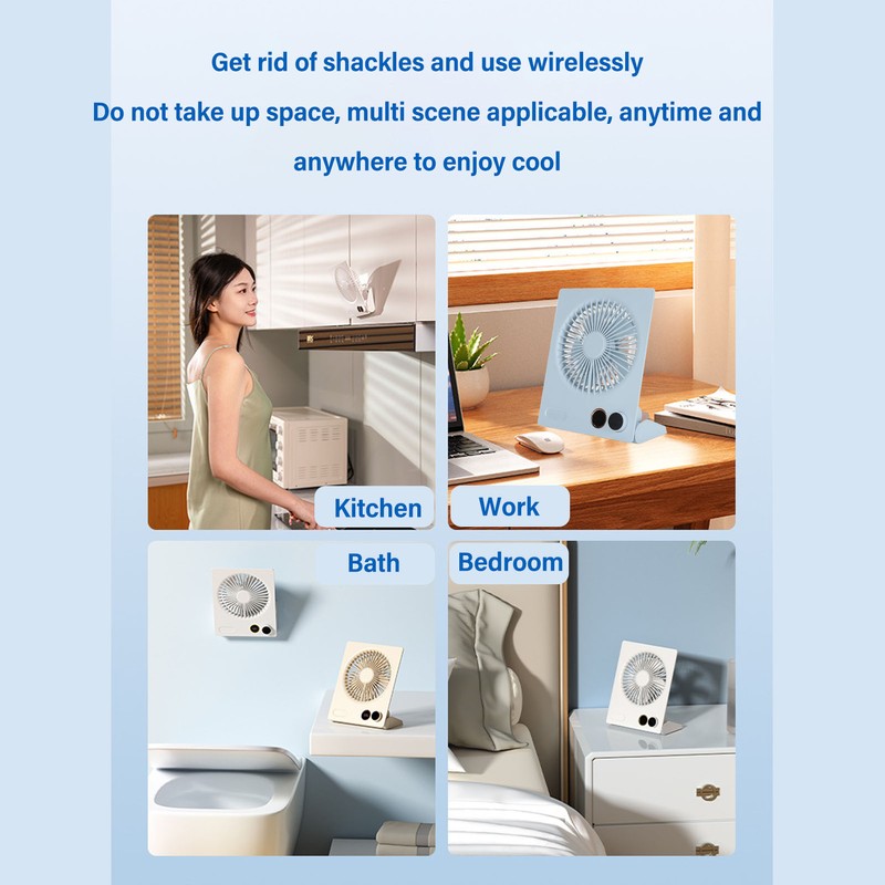 Ultra Thin Table Fan Desktop Flat Battery Operated Standing Hanging