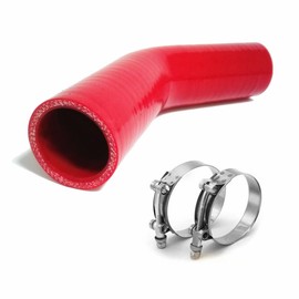 AotoKoop Universal 4-Ply High Performance 45 Degree Silicone Elbow ID 1.5" (38mm), Red (No Logo)