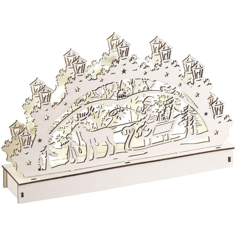 Britesta Wooden Light Arch Decoration with LED Light and Reindeer
