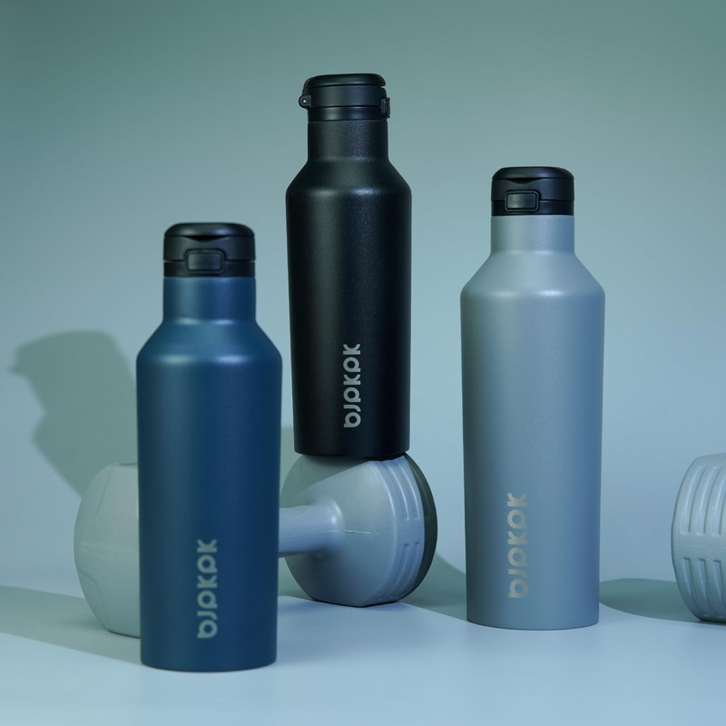 BJPKPK Insulated Water Bottle With Straw 17oz Stainless Steel Water