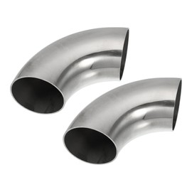X AUTOHAUX 2pcs OD 2.25 Inch 90 Degree 1.5mm Thickness Car Exhaust Elbow Pipe