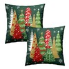 Christmas Trees Throw Pillow Covers 18x18 Inch Set of 2,