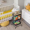DTK 3 Tier Rolling Cart Uility Cart with Cover Board,