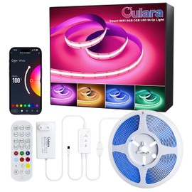 OULARA RGB COB LED Strip 10 m, Colour Changing Dimmable LED Strip Light 24 V, WiFi Works with Alexa/Google Assistant/Tuya, Multicoloured Flexible Strip Light for TV, Bedroom, Party, DIY Decoration